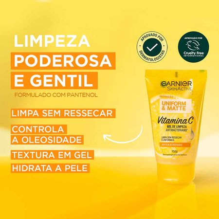 Gel-de-Limpeza-Facial-Antibacteriano-Garnier-Uniform-&-Matte-Vitamina-C-150g--4